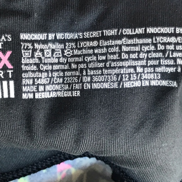 Victoria's Secret VSX Sport Psychedelic Print Neon Accents sz Medium Pants Yoga - Picture 9 of 16